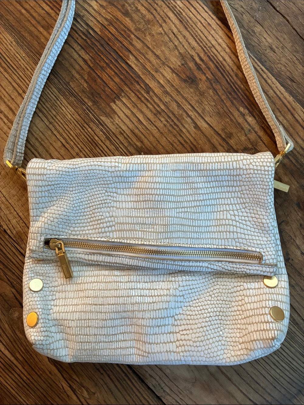 Hammit Neutral Textured Crossbody Bag